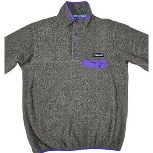 Womens Patagonia Lightweight Synchilla Snap-T Fleece Gray Purple Small